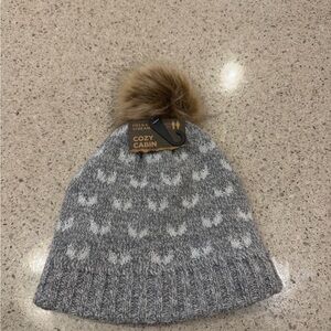 Field & Stream Gray Knit Hat with Brown Pom